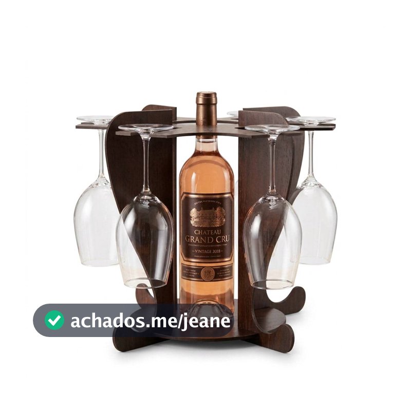 Porta Vinho e Porta Taça Moderno em MDF - Decoração Elegante para Bancada