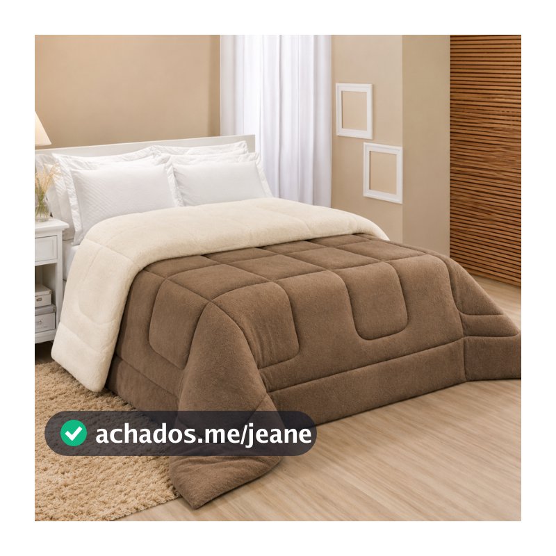 Coberdrom Casal Queen Sherpa Edredrom Pele de Carneiro 2,40m x 2,20m