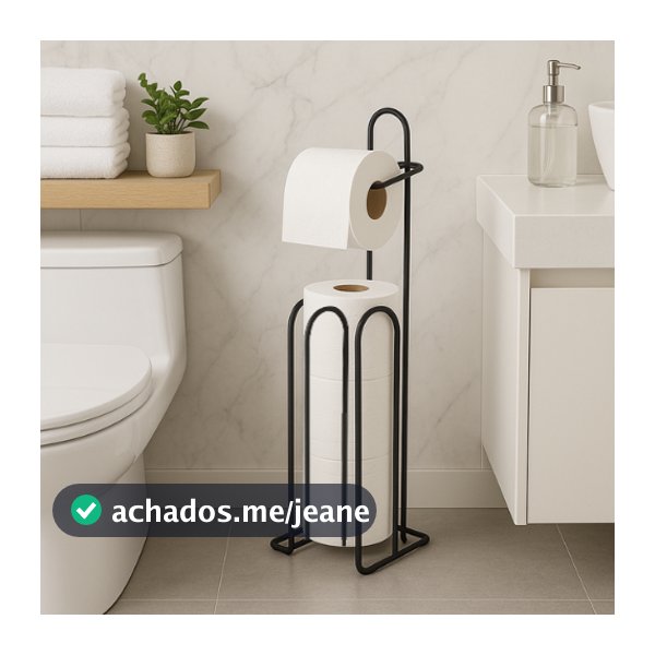 Suporte de Papel Higiênico de Chão  para Banheiros e Lavanderias - Porta Papel Higiênico