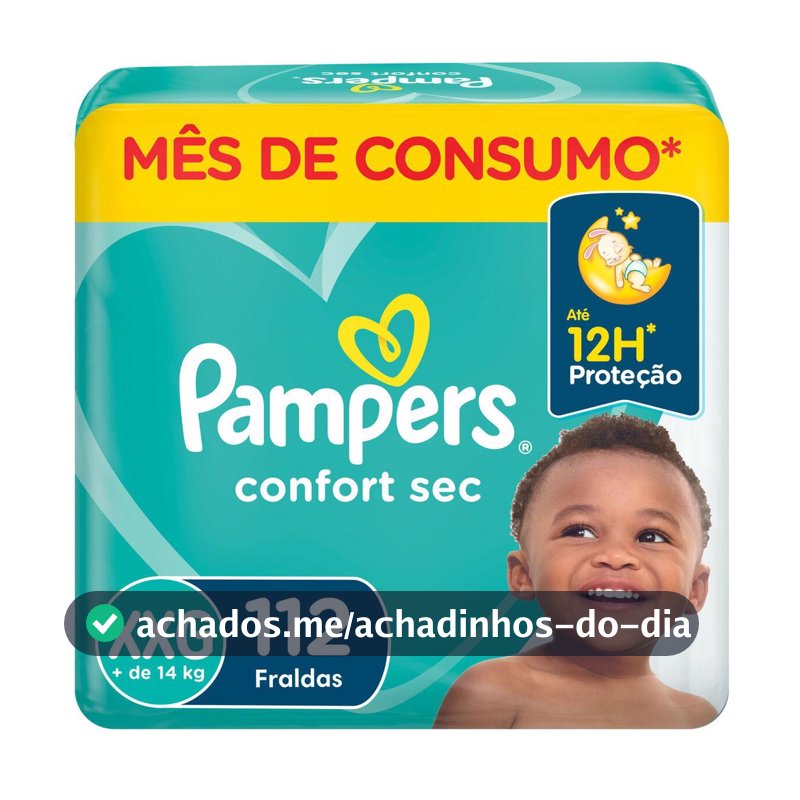Fralda Pampers Confort Sec Jumbo Plus XXG com 112un