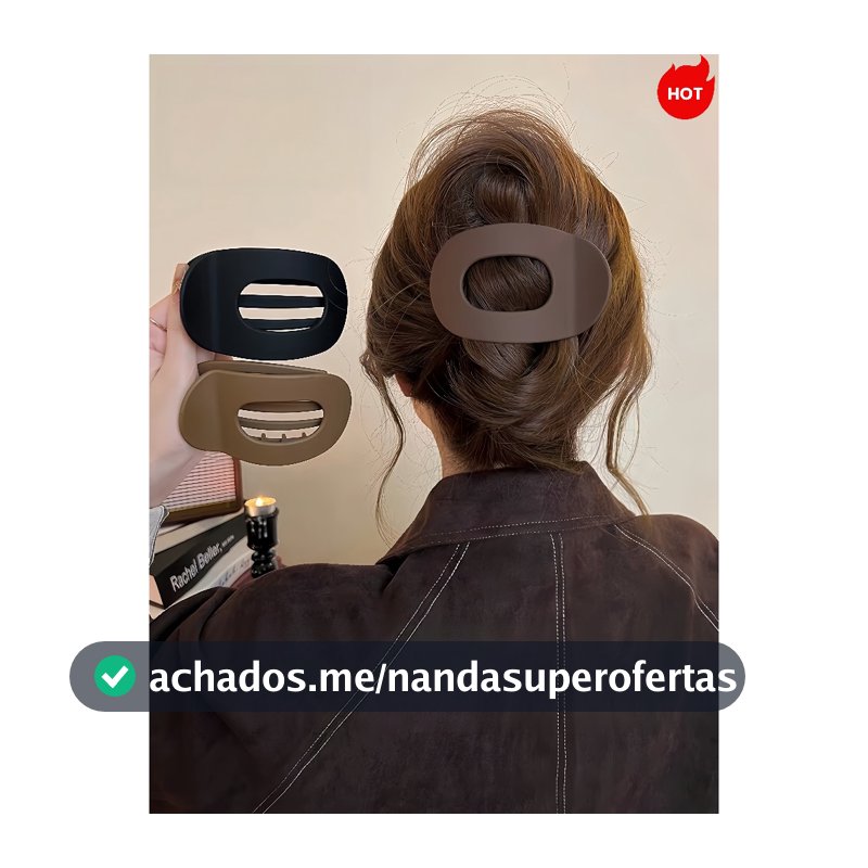 [ KIT 2 ] Presilha de Cabelo Grande Estampada e Fosca - Modelo Oval Forte e Confortável