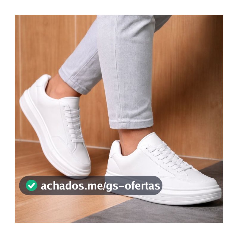 Tênis Casual branco premium versatil e moderno