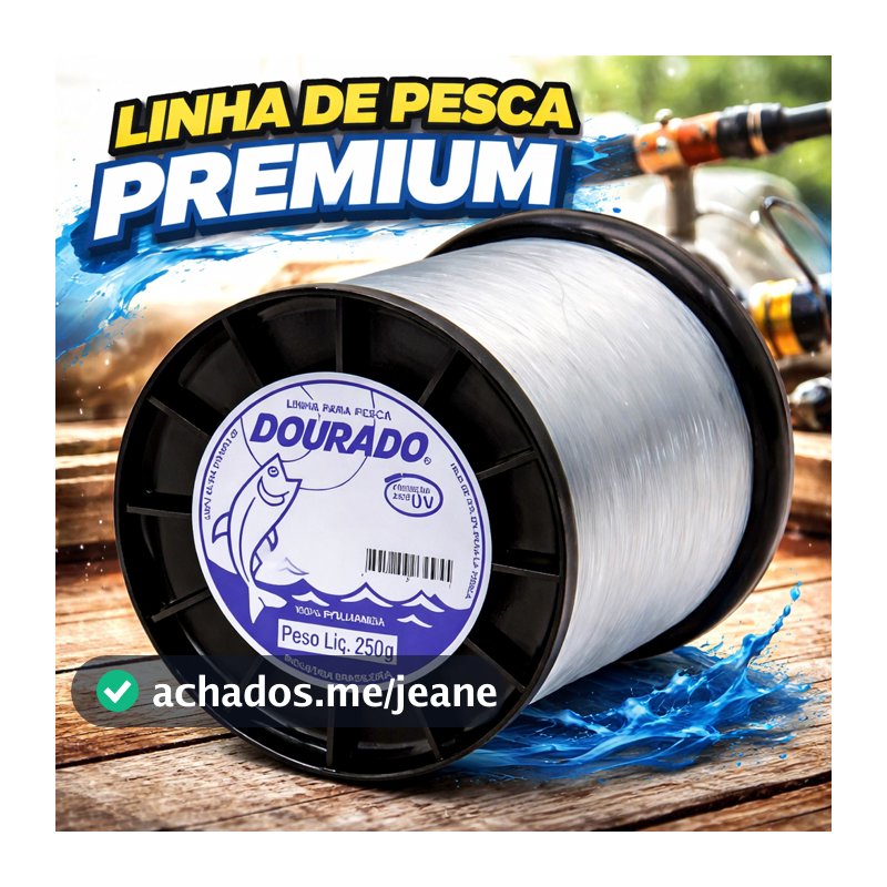 Linha De Pesca Dourado 250g Nylon Alta Resistência Anti UV Várias Medidas