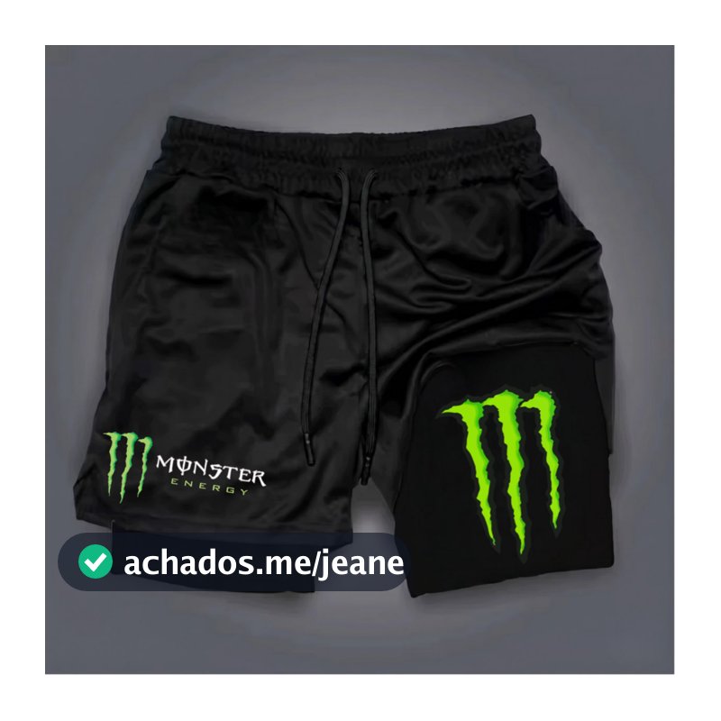 Shorts Kong Bermuda 2 em 1 Para Academia treino esporte academia dry fit compressão short dry