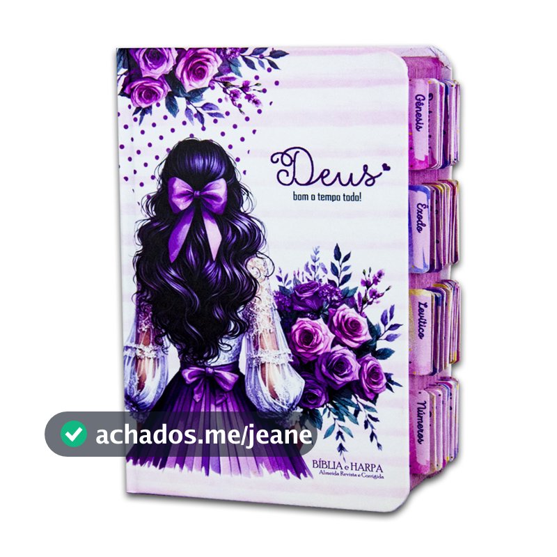 Bíblia Sagrada - Feminina Menina Lilás com Abas | ARC - João Ferreira de Almeida