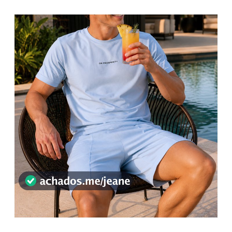 Conjunto camiseta e shorts moletinho masculino