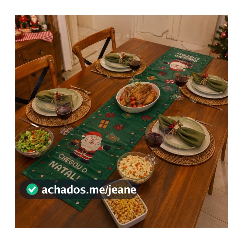 Caminho De Mesa Natal Trilho Premium Tecido 1,50m Decoração Natalina Casa