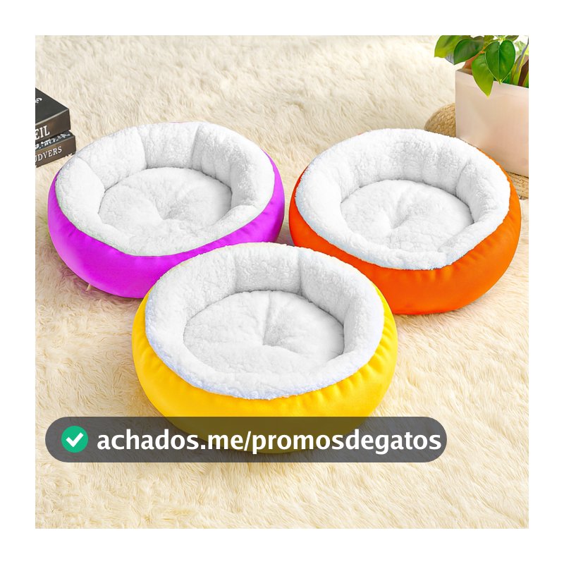 Caminha Pet Redonda Sherpa 50x50 – Cama Para Cachorros e Gatos, Quente e Aconchegante