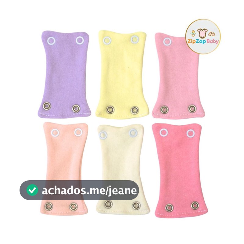 Kit 3 Extensor de Body Bebê Menina Alongador 4 Botões Suedine 100% Algodão