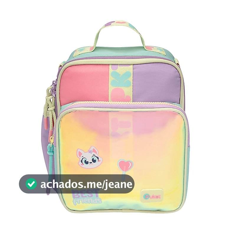 Lancheira térmica infantil com Gel Color Block Menina Escolar Passeio Original Puket
