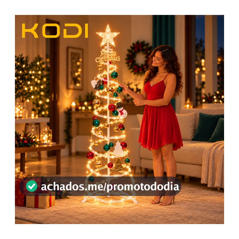 Oferta! Árvore de Natal Espiral LED 1,8m - Decoração Completa com Iluminação | Preço Imbatível