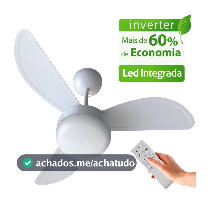 Ventilador de Teto Ventisol Fênix Inverter Controle Remoto Led Integrada - Bivolt