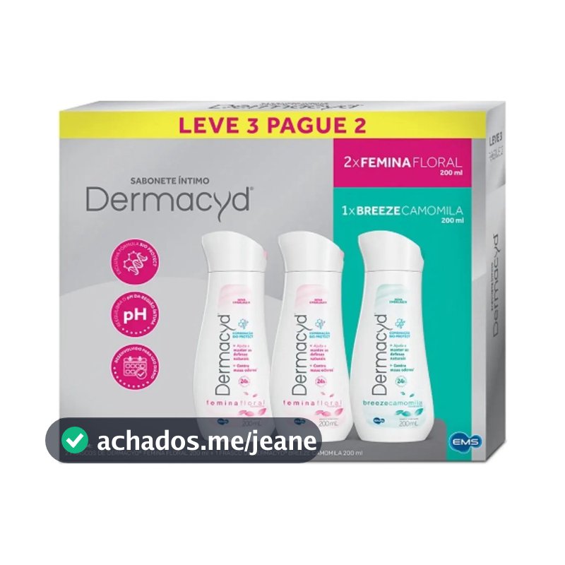Kit Sabonete Íntimo Dermacyd Com 2 Floral E 1 Camomila