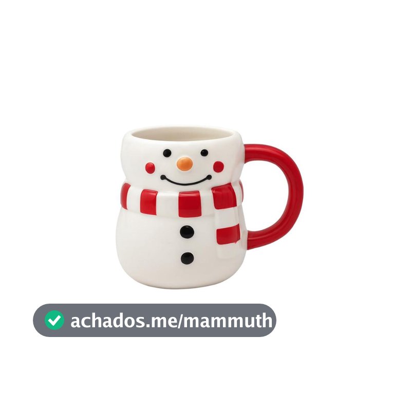 Caneca em Cerâmica Natalina Snowman Boneco de Neve 330ml