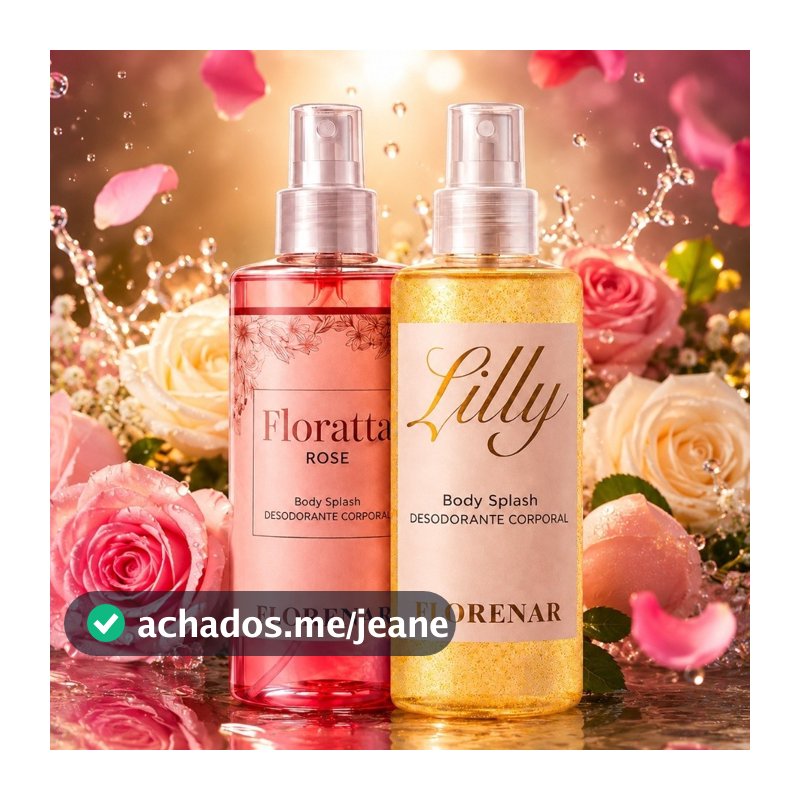 Kit 2 Body Splash Feminino Lily e Rosa 200ml Perfumado Presente Cheiroso Longa Duração