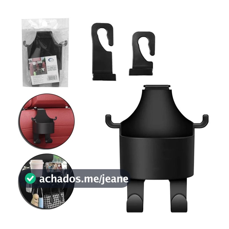 Gancho Porta Copos E Acessórios Multiuso Veicular Universal