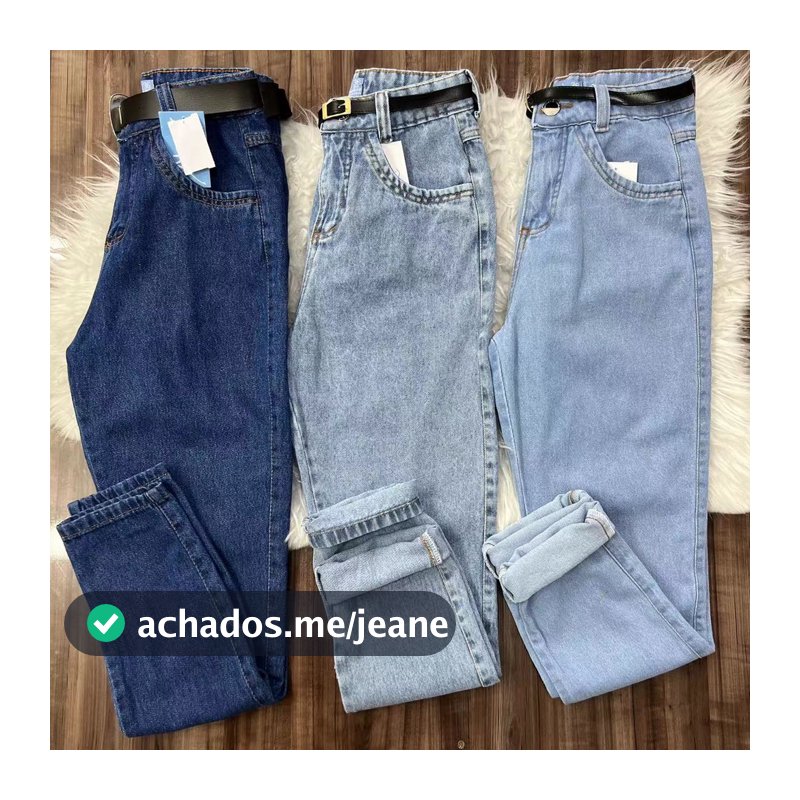 Calça Mom Jeans Com Cinto Sem Lycra