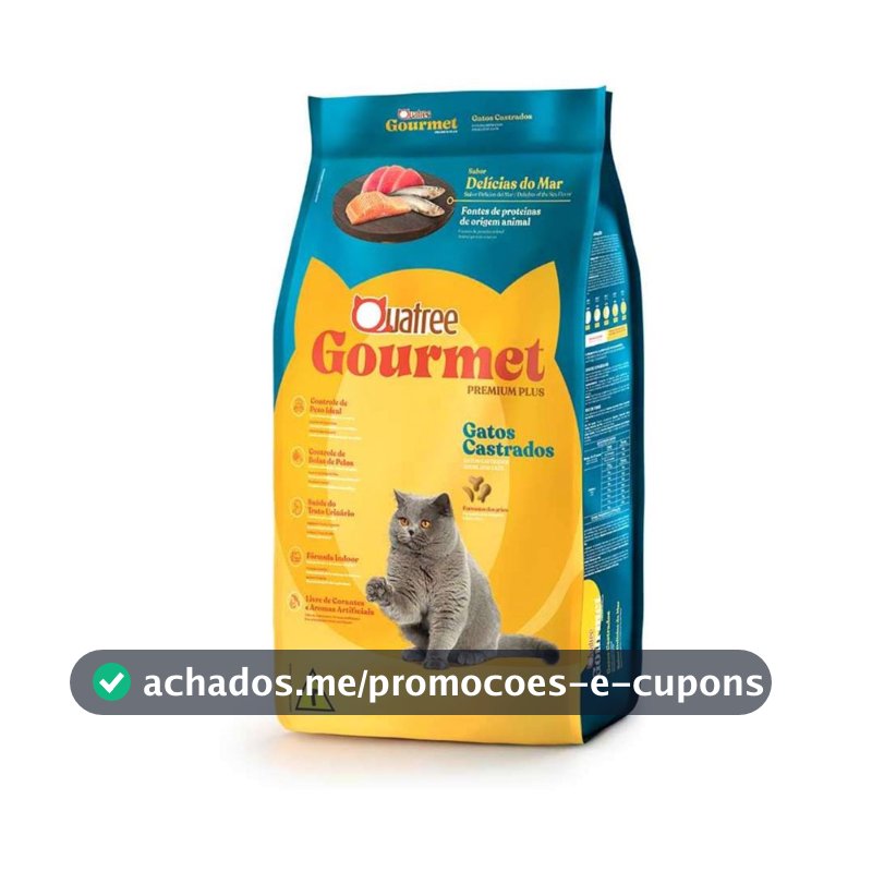 Ração Quatree Gourmet Gatos Castrados Delícias do Mar 10kg