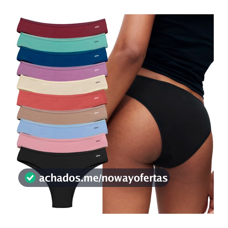 Kit 10 Calcinhas Femininas de Algodão – Modelagem Biquíni, Suave e Confortável