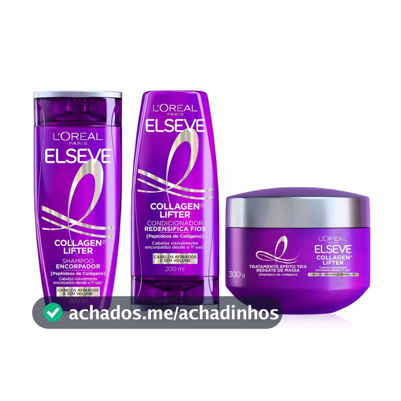 KIT ELSEVE COLÁGENO LIFTER SHAMPOO + COND + MÁSCARA - LANÇAMENTO