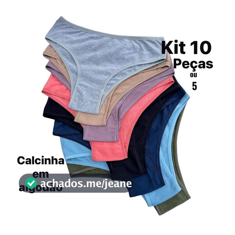 Kit Calcinhas Algodão Conforto Básica Cores Variadas