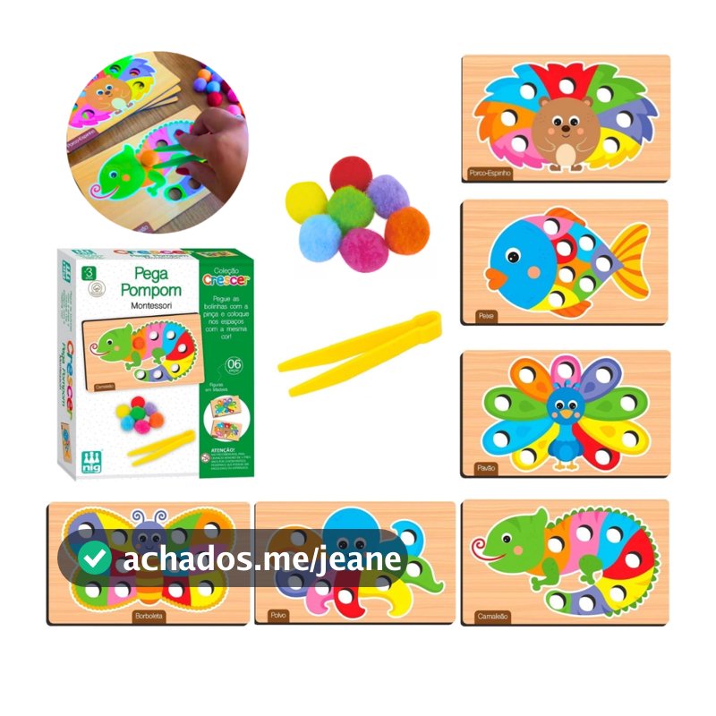 Brinquedo Educativo Pega Pompom Brinquedo Montessori