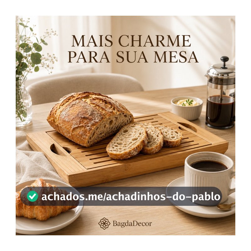 Tábua Migalheira Bambu 36cm 🍞 Corte de Pães, Servir Petiscos e Bandeja Multiuso Premium