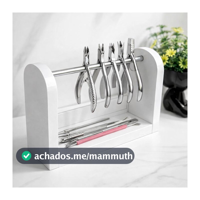 Porta Alicate Organizador Manicure - Suporte de Alicate MDF branco - Expositor Salão Nail Designer