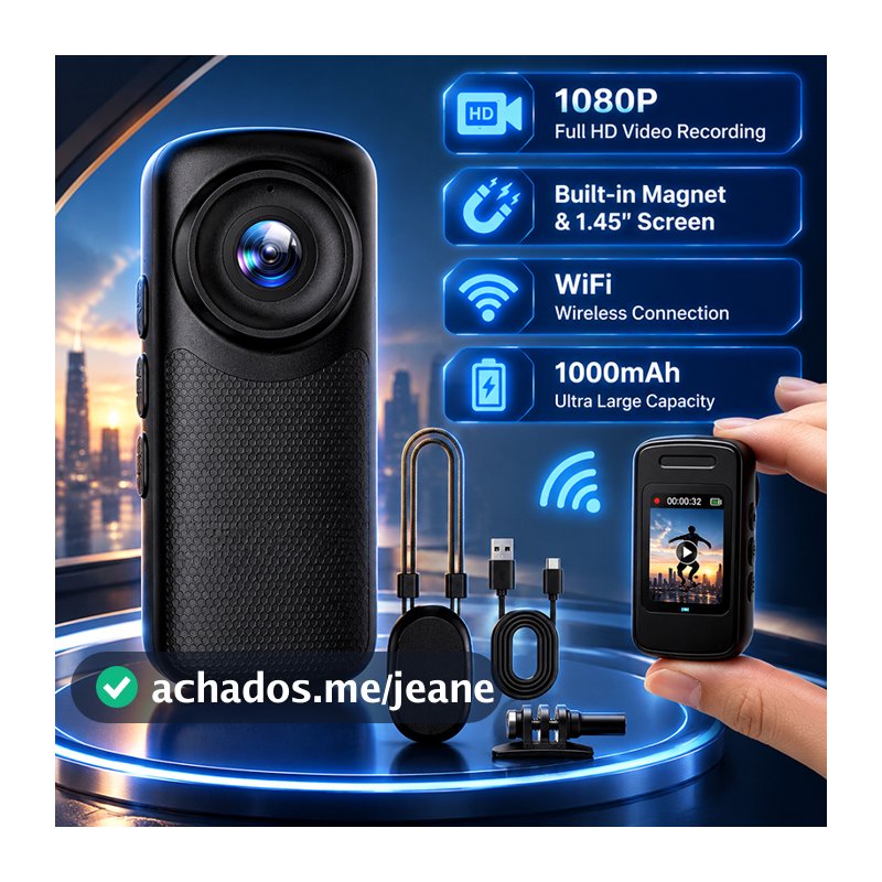 Câmera De Ação Polegar 1080P 130 ° Grande Angular Magnético Wearable Esportes Cam WiFi APP Pré-View Ao Ar Livre Gravador