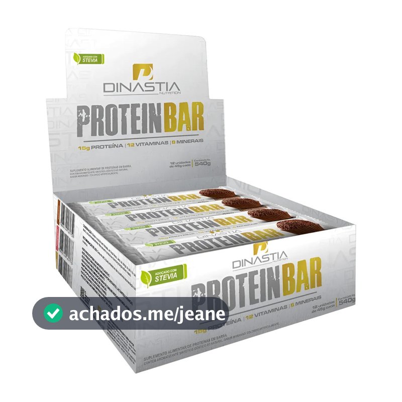 Barra de Proteína Protein Bar Whey 15g Protiena Caixa 12 Unidades Dinastia Nutrition
