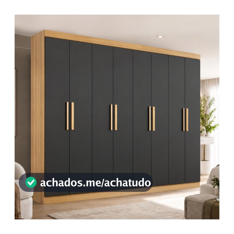 Guarda Roupa Casal Lisboa 8 Portas 4 Gavetas