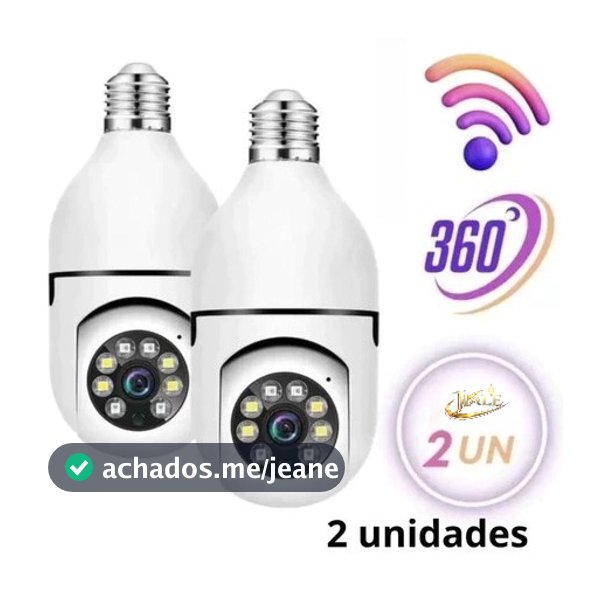 Kit 2 Câmera De Segurança Luz IR Impermeável 360 ° Interna Com Visão Noturna HD
