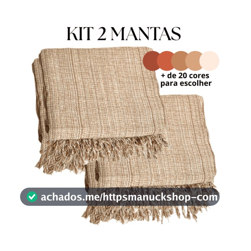 Kit 2 Mantas Decorativas Para Sofá Luxuosa Tamanho 210X120 Tecido 100% Algodão Casa Nova Elegante