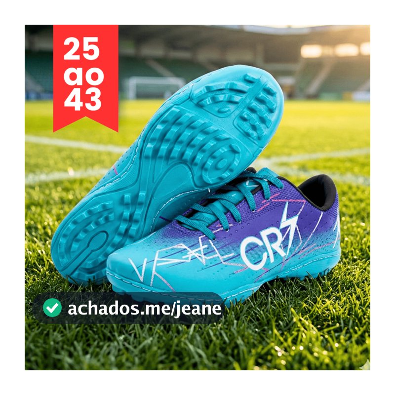 Chuteira CR7 Masculina Society Adulto Infantil Profissional CampoJogo Treino Antiderrapante Envio24h