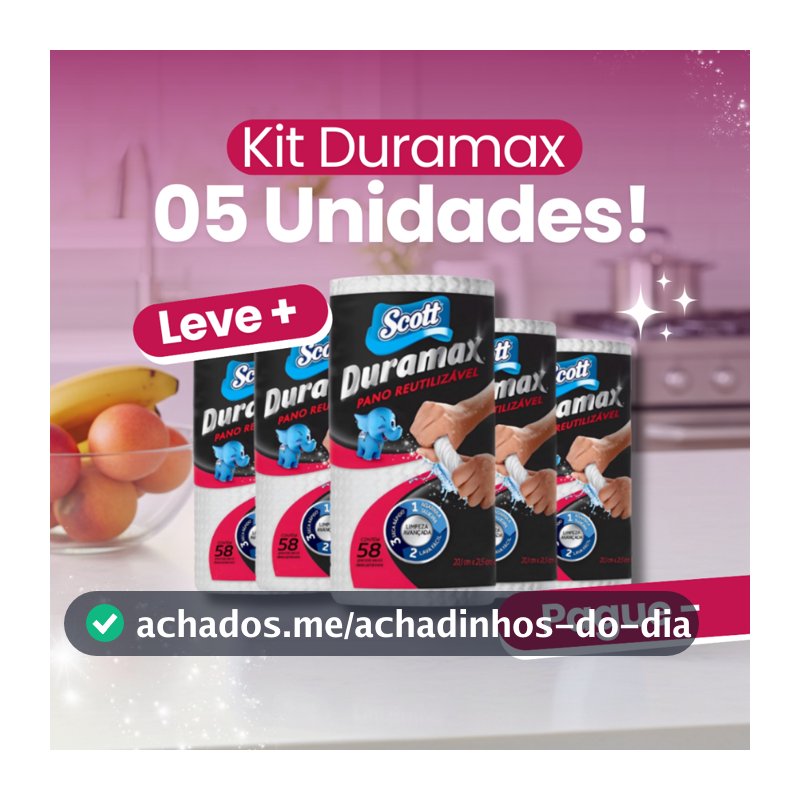 Kit com 05 Panos Multiuso Branco Duramax Scott