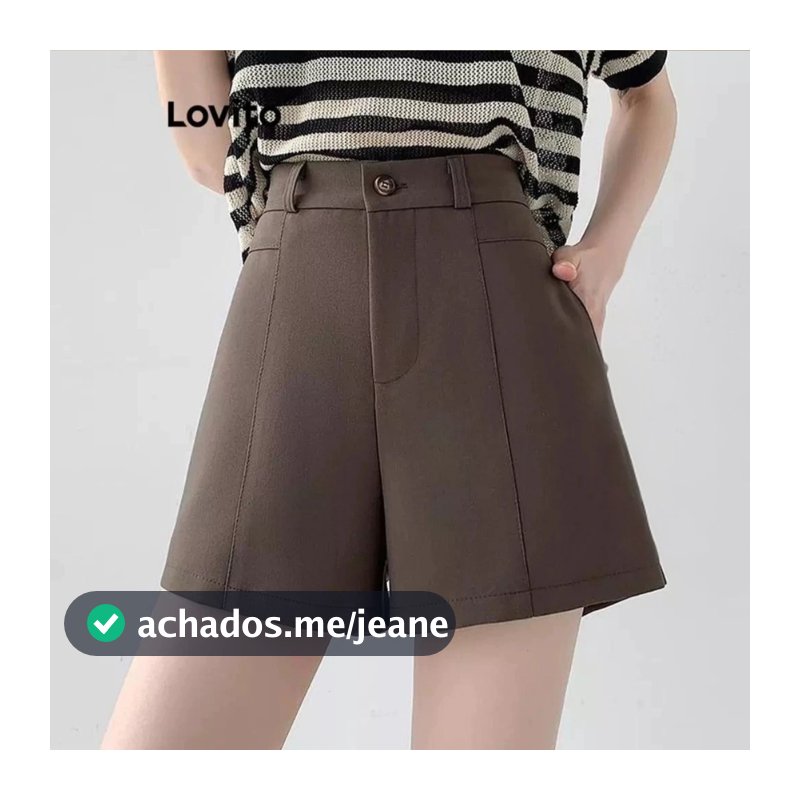 Lovito Shorts Elegante Alfaiataria Feminino BRSTNS59EX317