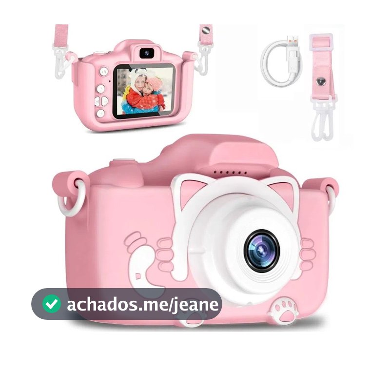 Mini Câmera Infantil Mini Recarregável Com Capa Video Jogos Fotos - Envio rápido