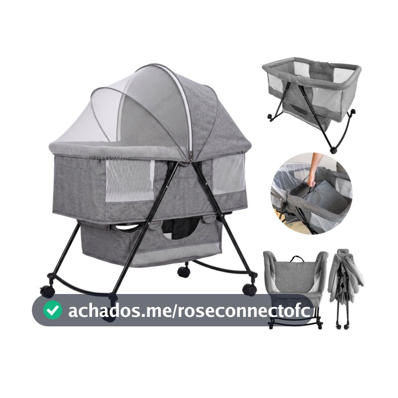 Berço portátil Berço de bebê  Berço com colchão e mosquiteiro 3 em 1 Pipdip
