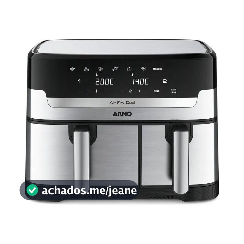 Fritadeira Elétrica Air Fryer Arno Dual 1800W 5,2/3,1L 127V Inox Afd2