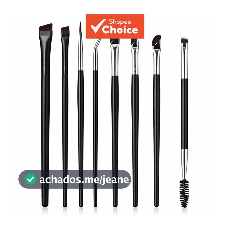 Oito pincéis finos para sobrancelha com ângulo preciso, adequados para uso com delineador, sombra e outros produtos de