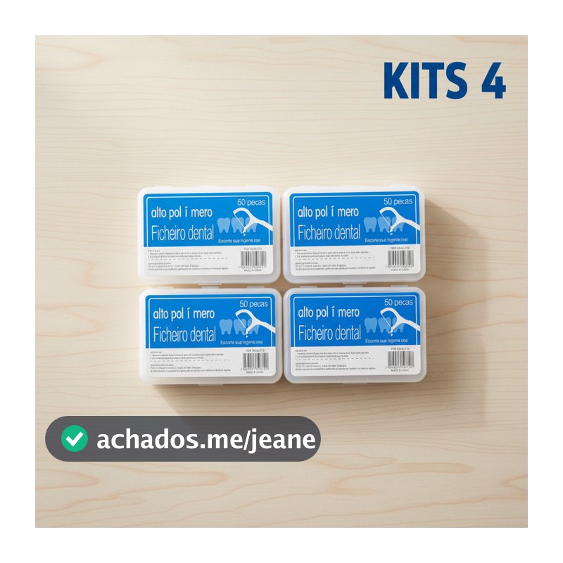 Kit 4 Caixas Fio Dental Interdental 50 Unidades Cada Higiene Bucal Econômico