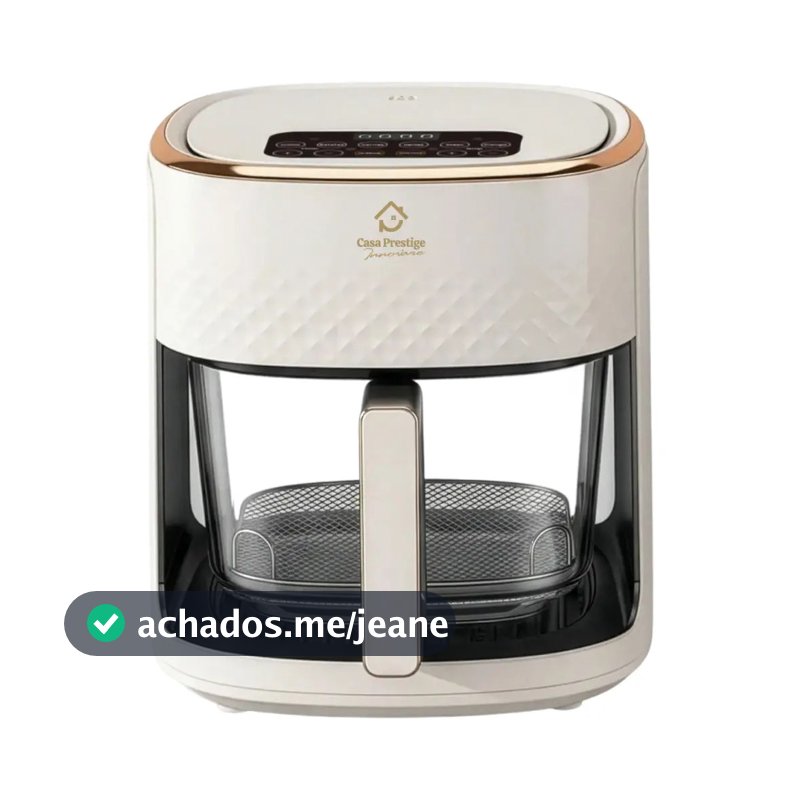Airfryer De Luxo 110v Ou 220v Gourmet Forma De Vidro Creme