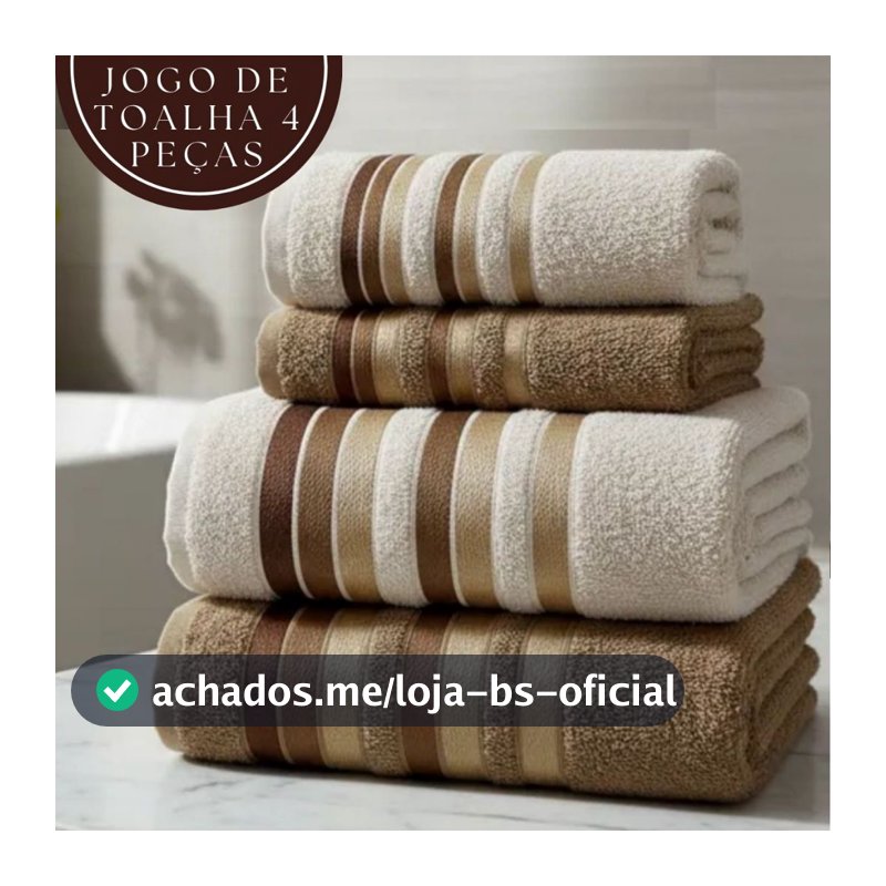 Jogo de Toalha 2 Banho e 2 Rosto 100% Algodão Excelente Absorção Felpuda Macia Premier Habitat