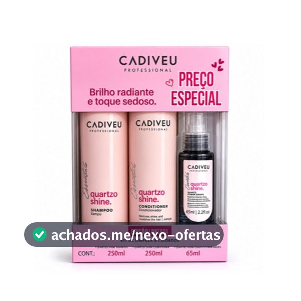 Cadiveu Professional Quartzo Shine KIT de Limpeza Shampoo 250ml + Condicioandor 250ml e Sérum 65ml
