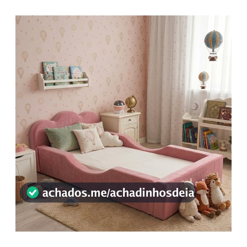 Mini Cama Montessoriana Pompom Em Espuma D26 Desmontavel Colchão Para Menino e Menina Cores Bege Rosa Azul - AV