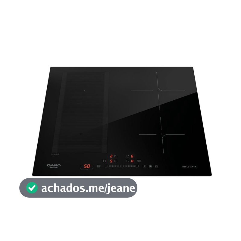 Cooktop de Indução 4 Bocas Preto com Zona Flexível Dako Diplomata 220V