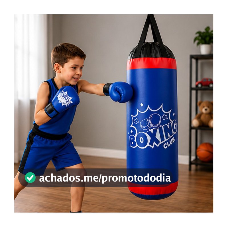 Saco De Pancada Infantil + Luvas Boxe Brinquedo Treino Forte Brinquedo Educativo e Divertido