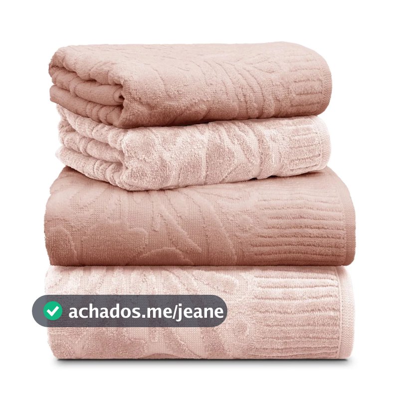 Jogo/Kit 2 Toalhas de Banho + 2 Rosto Fio Penteado 100% Algodão Aveludada Macia Grossa Velvet Appel