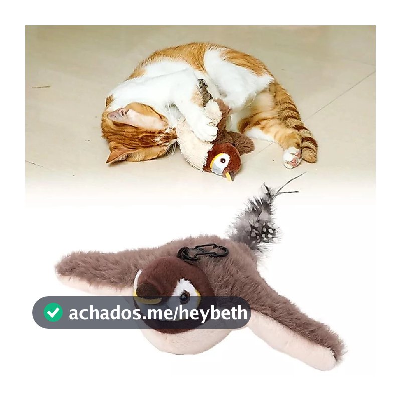 Simulador Pássaro Gato Brinquedo Interativo Recarregável Batendo Toque Ativado De Pelúcia