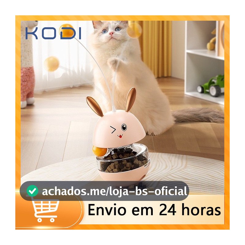 Comedouro Brinquedo Interativo Para Pets Porta Petisco Ração Dispenser Reduz Estresse -Z5